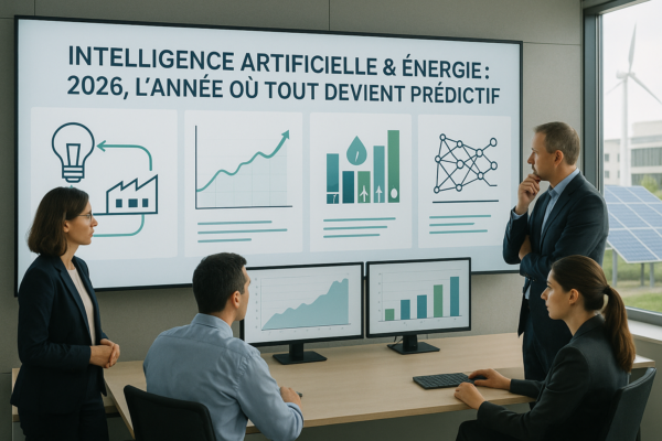 découvrez comment l'intelligence artificielle révolutionne le secteur de l'énergie en 2026, rendant les opérations totalement prédictives pour optimiser la production et la consommation.
